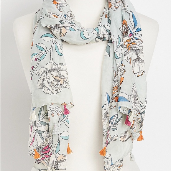 Maurices Accessories - Maurices multi floral tassel oblong scarf